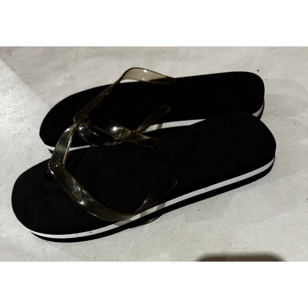 Vintage‎ Marathon Flip Flops Sandal Black /White Beach Pool US Size 10.5 Unisex